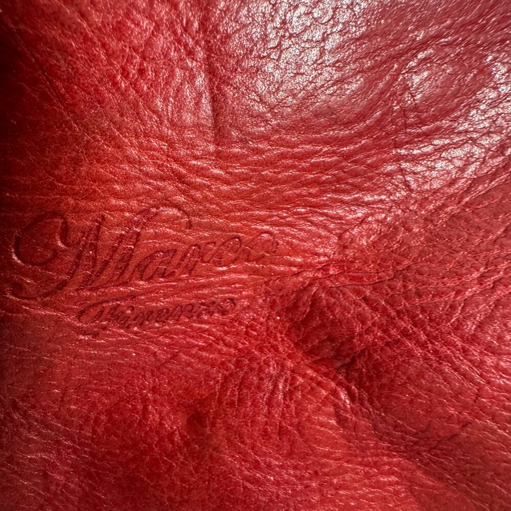 Vintage Marco Firenze Red Italian Leather Designer Shoulder Bucket Bag READ - Picture 2 of 13